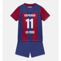Dječji Nogometni Dres Barcelona Raphinha Belloli #11 Domaci 2023-24 Kratak Rukav (+ Kratke hlače)